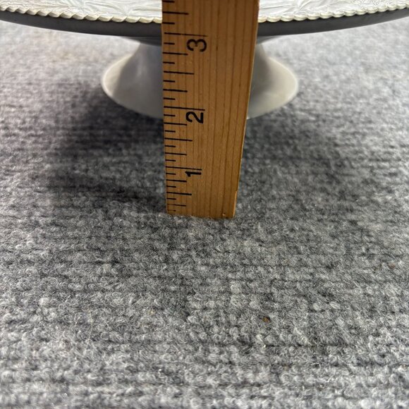 Vintage Lazy Susan Serving Tray Divided Glass Insert Floral Scroll Aluminum‎ 60s - Picture 9 of 14